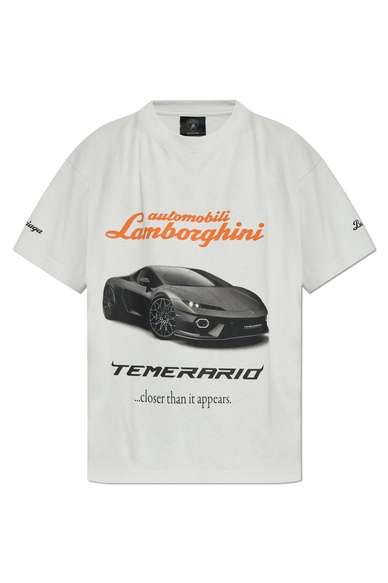 【BALENCIAGA】最新作★AUTOMOBILI LAMBORGHINI Tシャツ ホワイト の ウィメンズ Balenciaga | Automobili Lamborghini